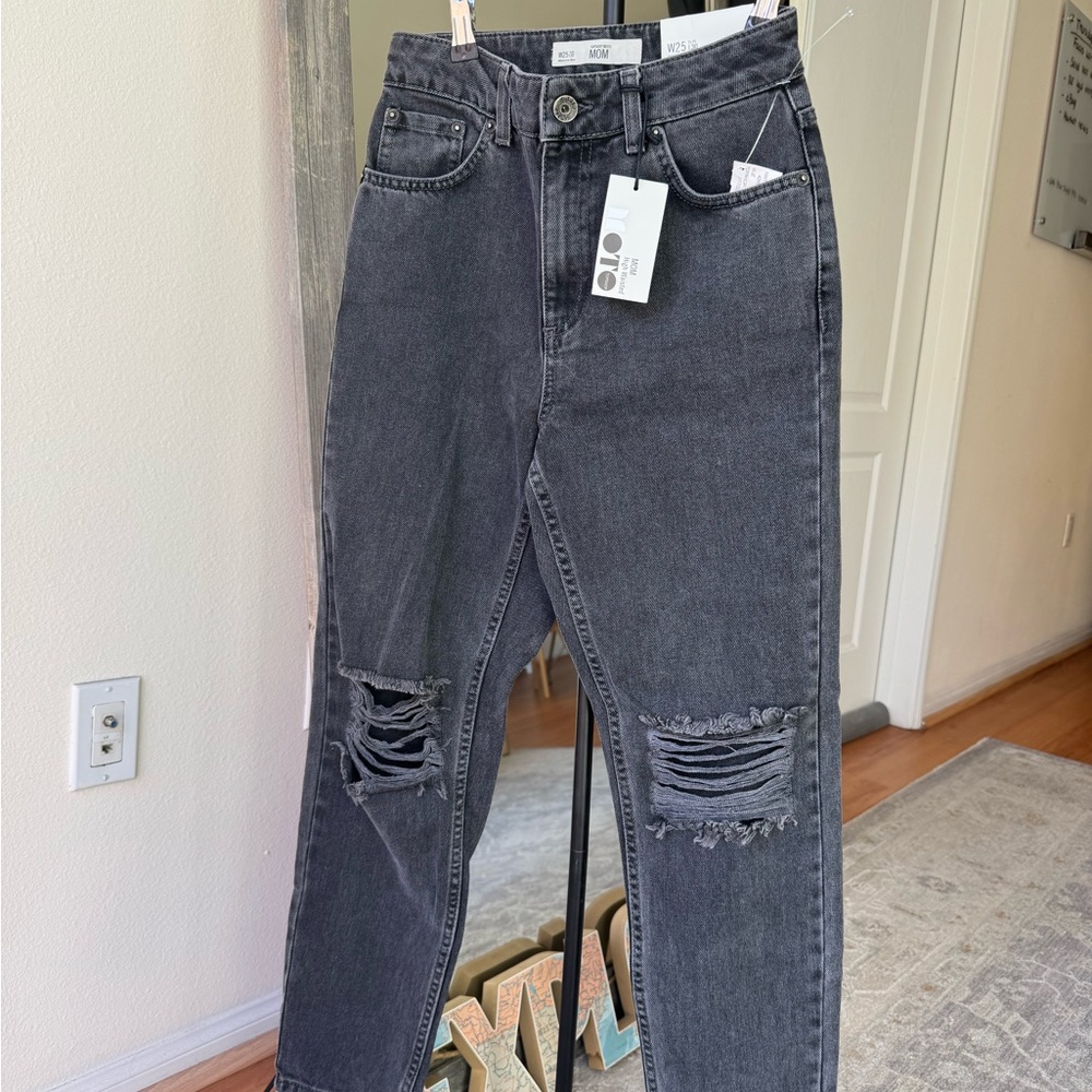 Topshop Moto High Waisted Black Jeans